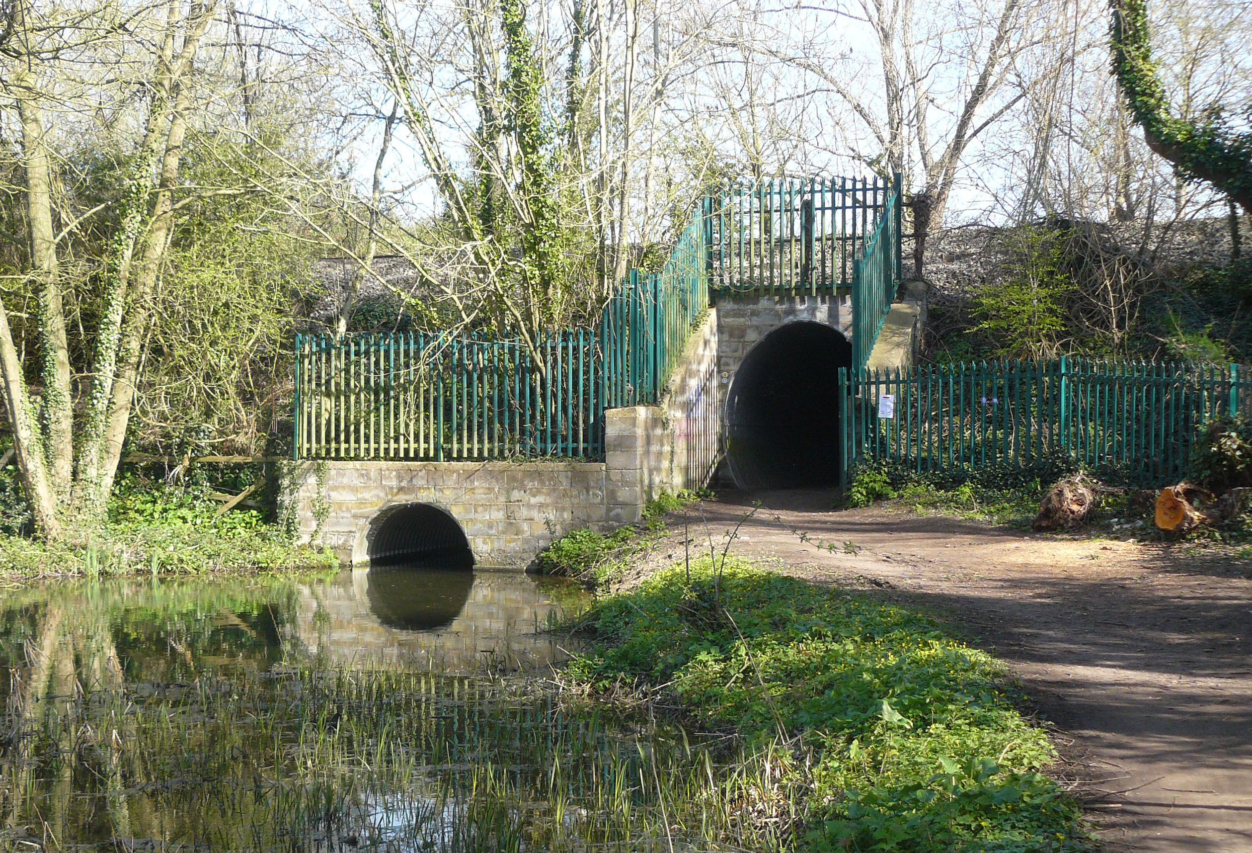 The infill embankment which replaced the bridge in 1968.