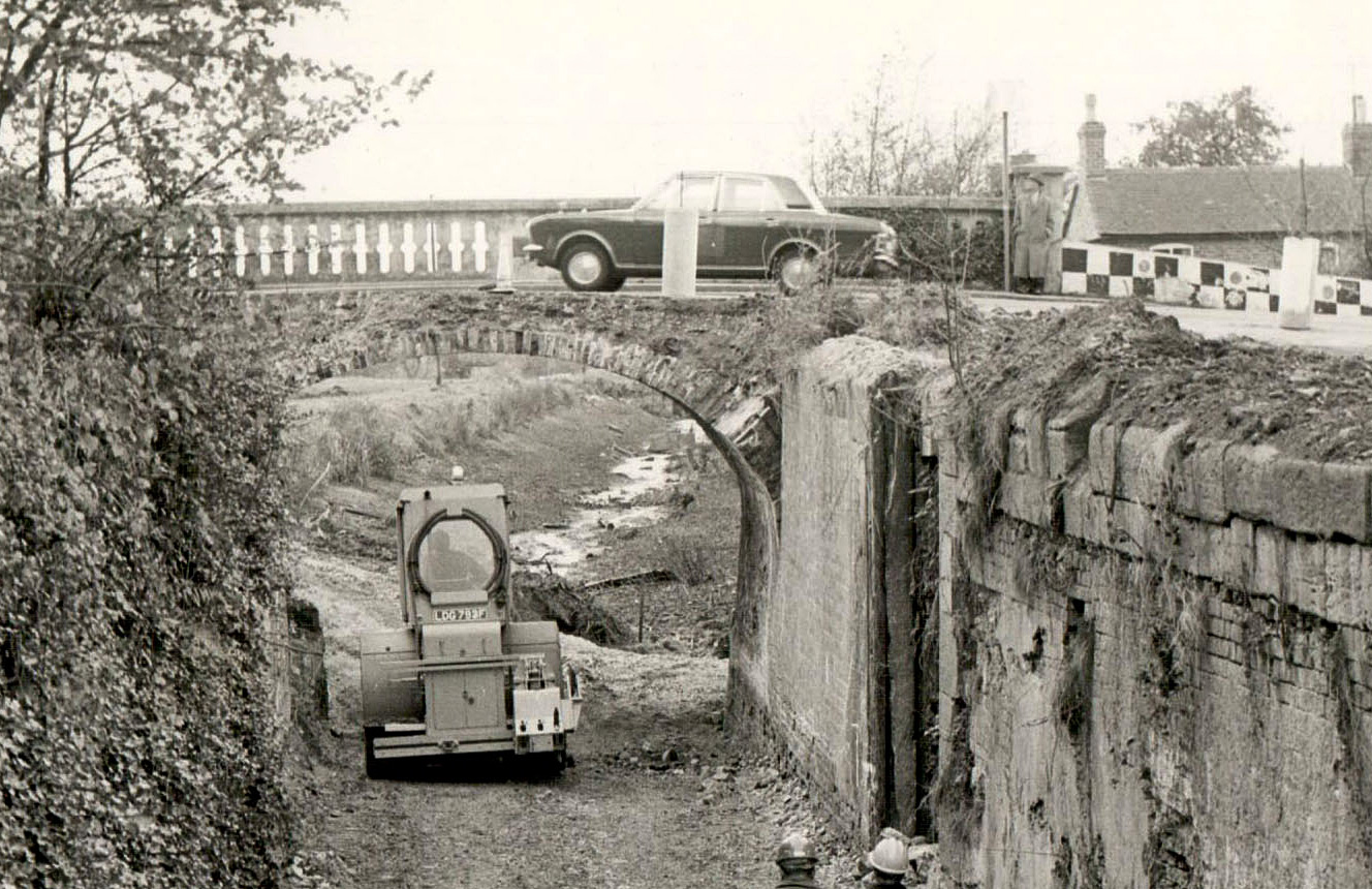 Pike Bridge partially demolished c1970. (Michael Handford)