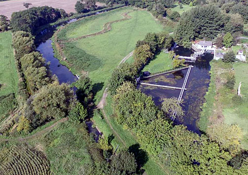 Whitminster Feeder today with Whitminster Lock in centre foreground. (Ken Bailey)